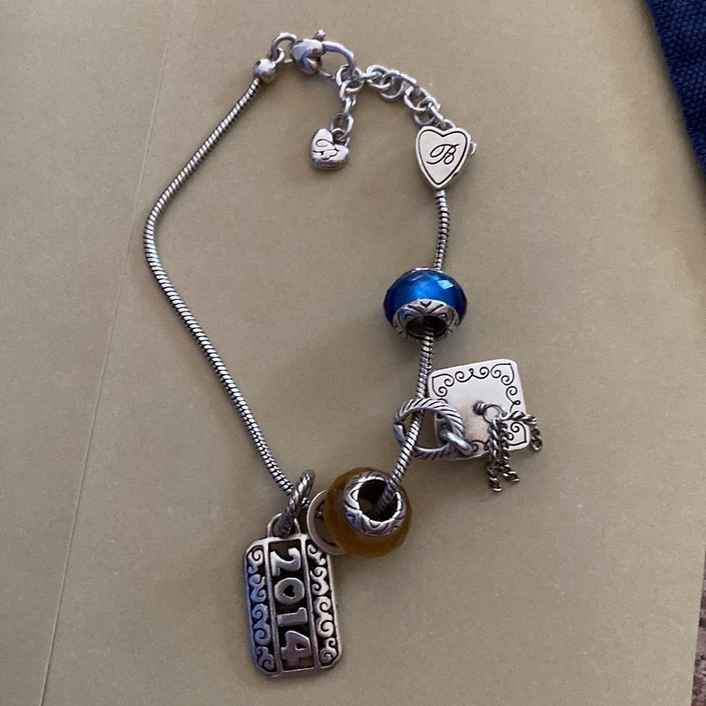 BRIGHTON vintage 2014 graduation silver charm bracelet